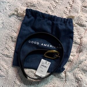 Good American Black Belt with Gold Buckle and Pouch